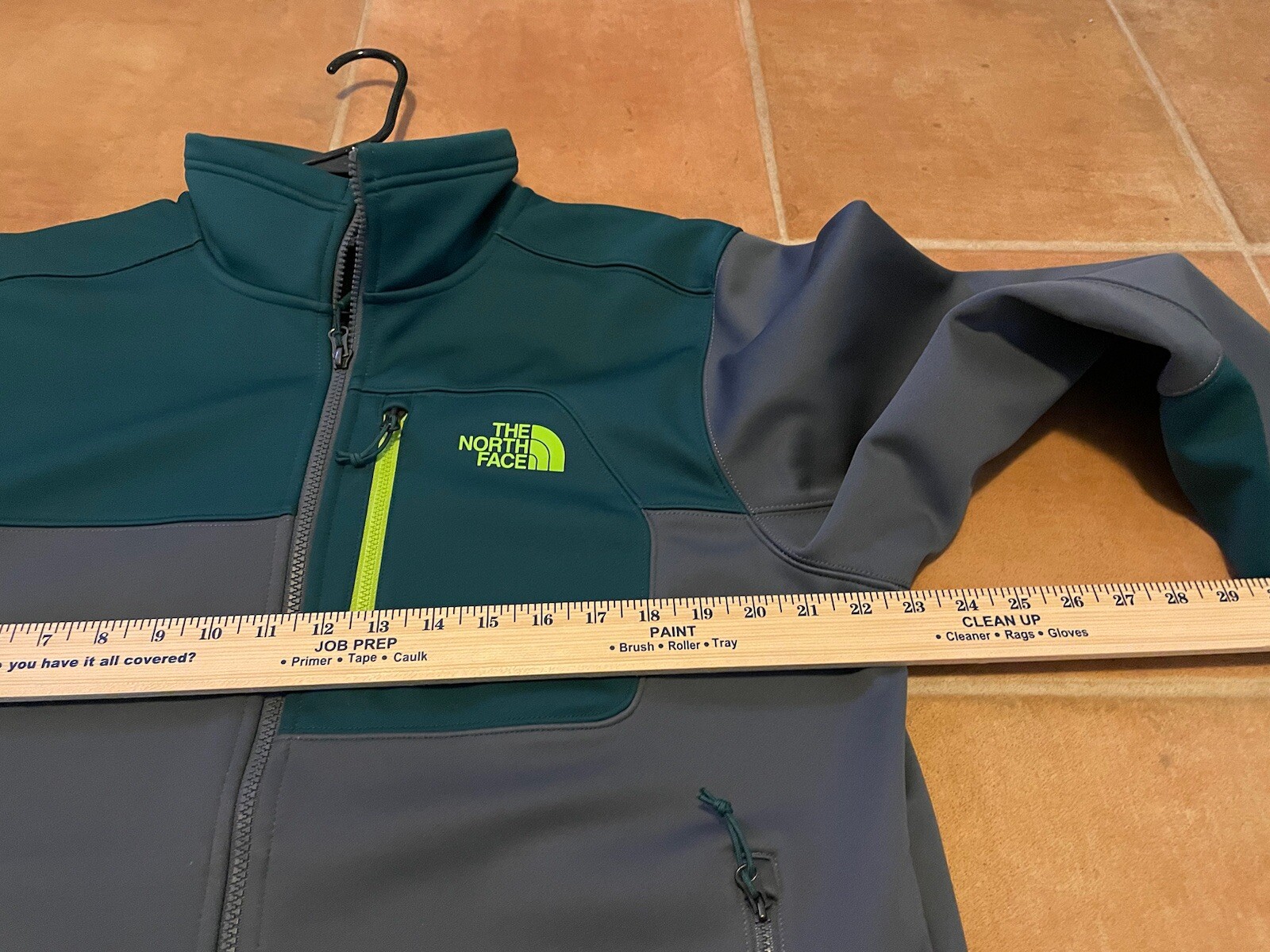 North Face Men’s Jacket L Green Grey NF0A39M9 Fleece Lined Zip