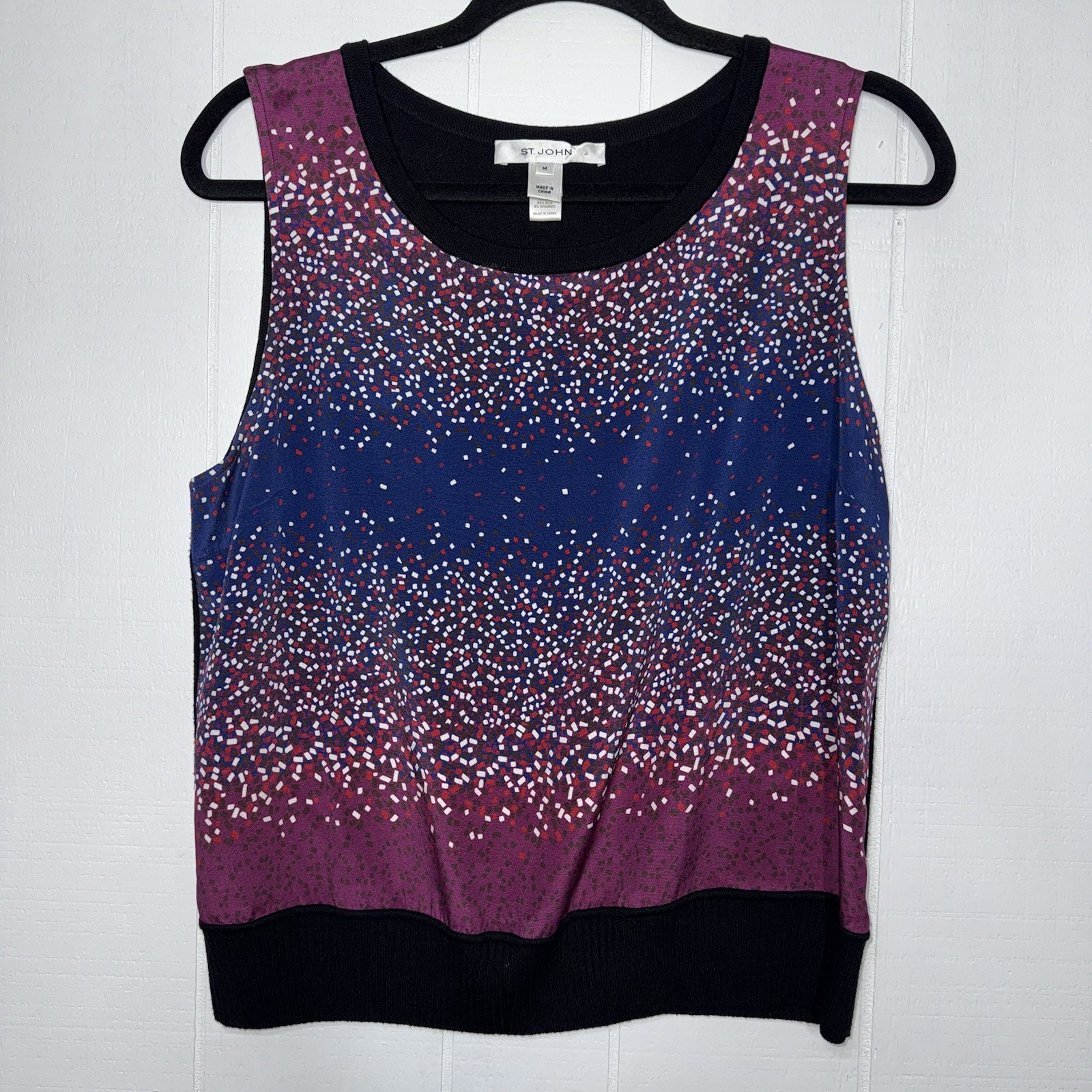 St. John Women’s Confetti Print Tank Top Size Medium