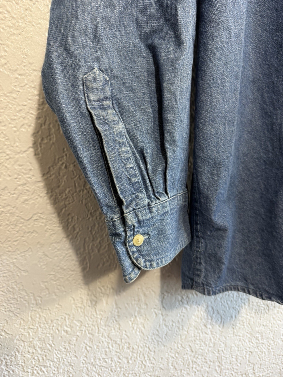 Vintage Chaps Ralph Lauren Button Down Blue Denim Chambray Crest – Oversized XL