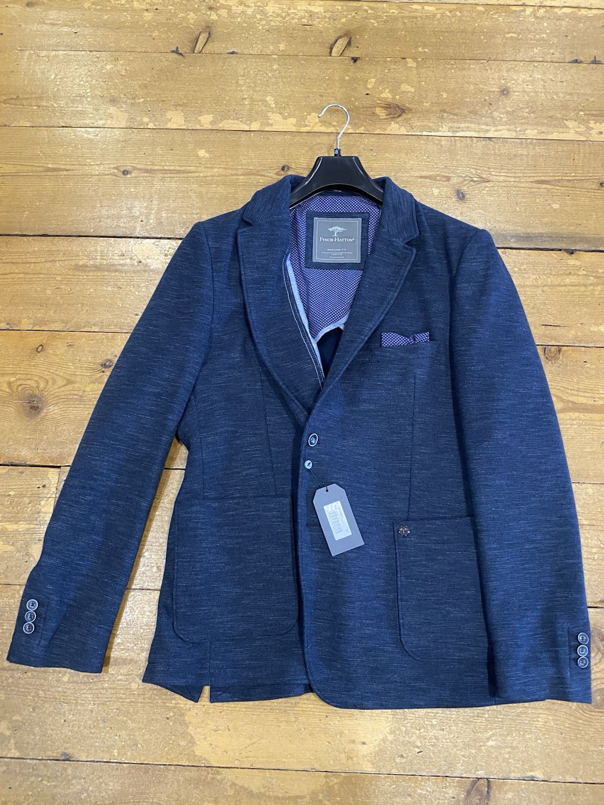 FYNCH HATTON JERSEY JACKET/BLUE – UK48/EU58 SRP £200.00 EXPRESS DELIVERY