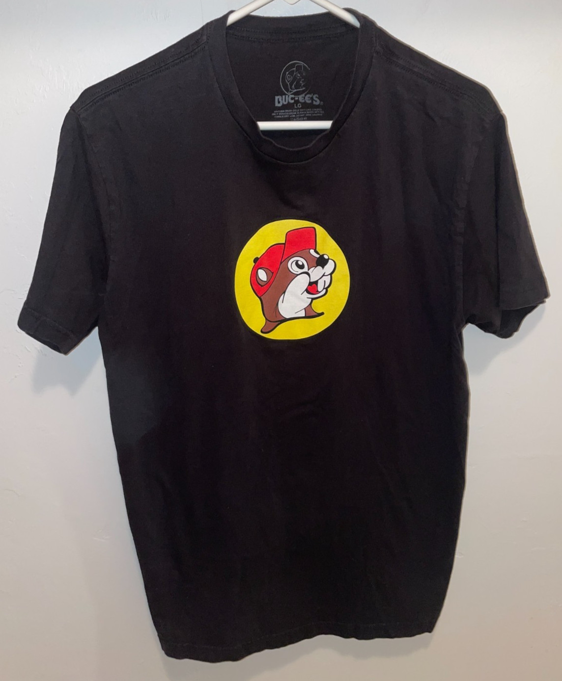 Bucees Buc-ees Logo T-Shirt Men’s L Beaver Black TEE Short Sleeve Classic Crew
