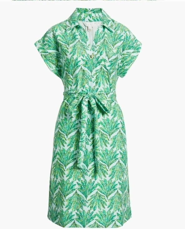 NWT – Lilly Pulitzer Emersyn Belted Printed Cotton Blend Dress M
