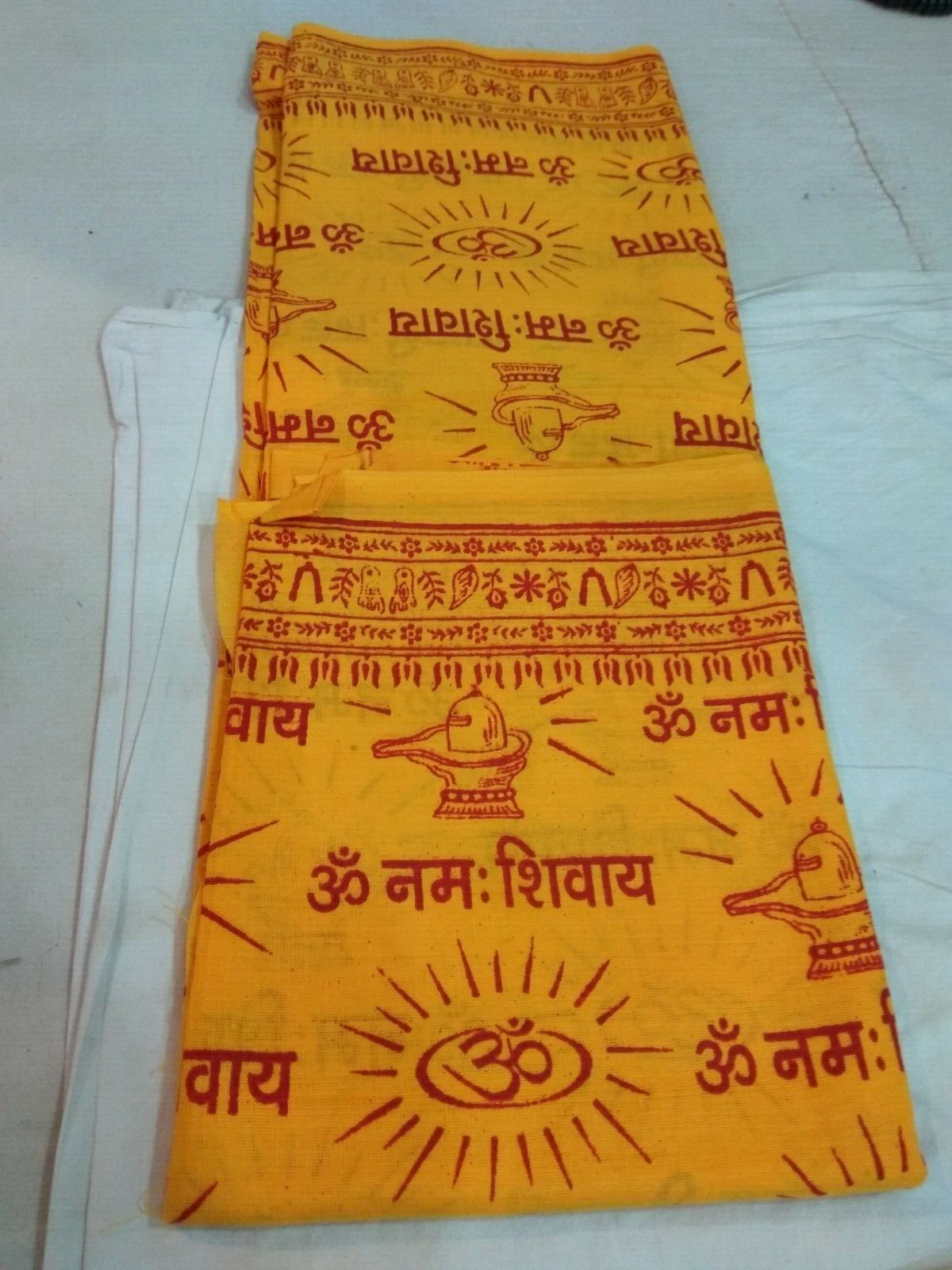 OM NAMAH SHIVA CHADAR/PRAYER SHAWL MADE BY PURE 100 % SOFT COTTON. FROM BANARAS