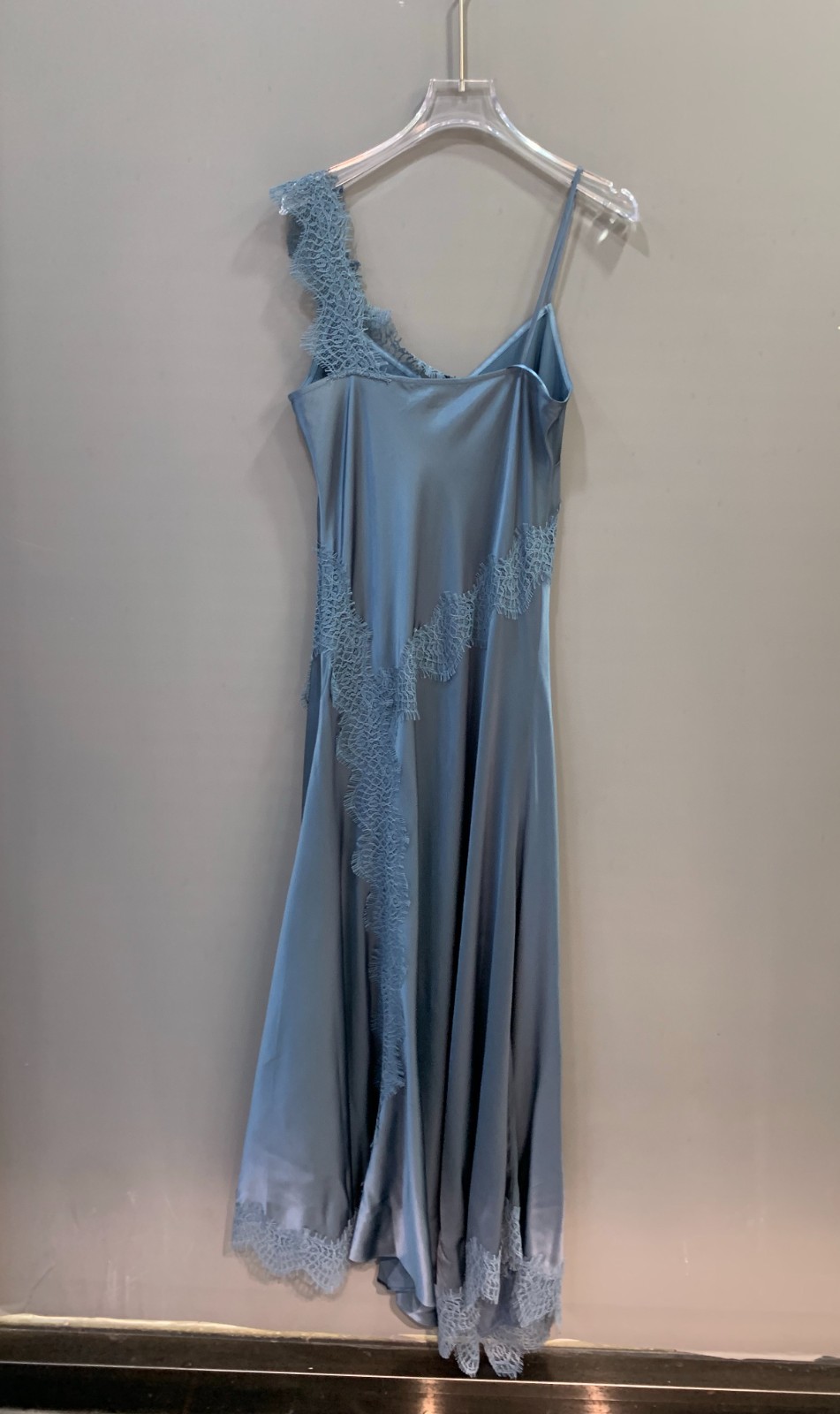 Veronica Beard Vernon Lace Maxi Dress Blue Silk-Satin $798 Size 6