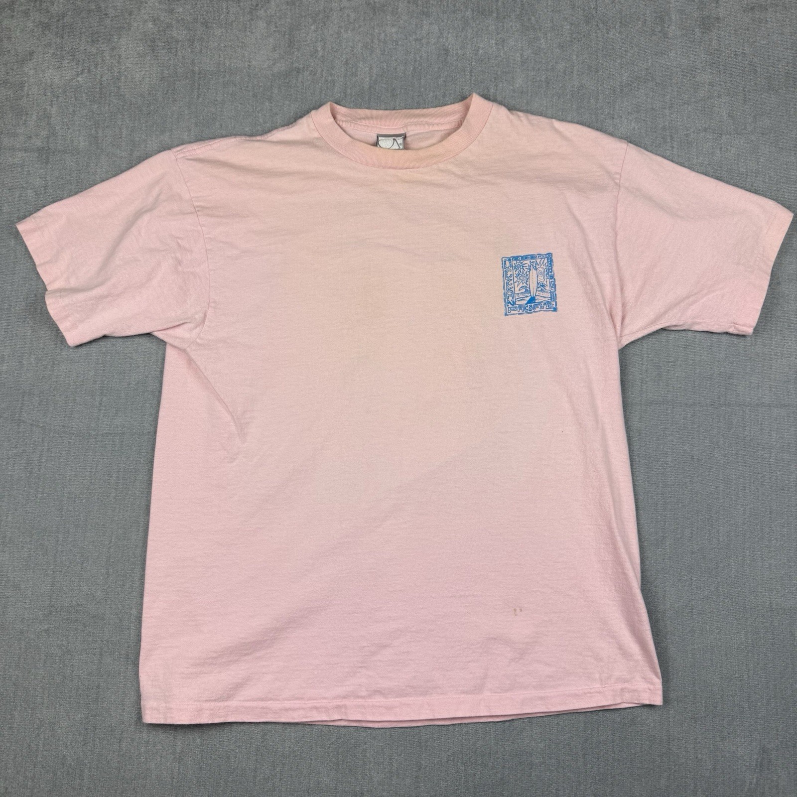 Ocean Pacific Shirt Mens Large Pink Vintage 1991 Surfer Tropical Beach USA Made
