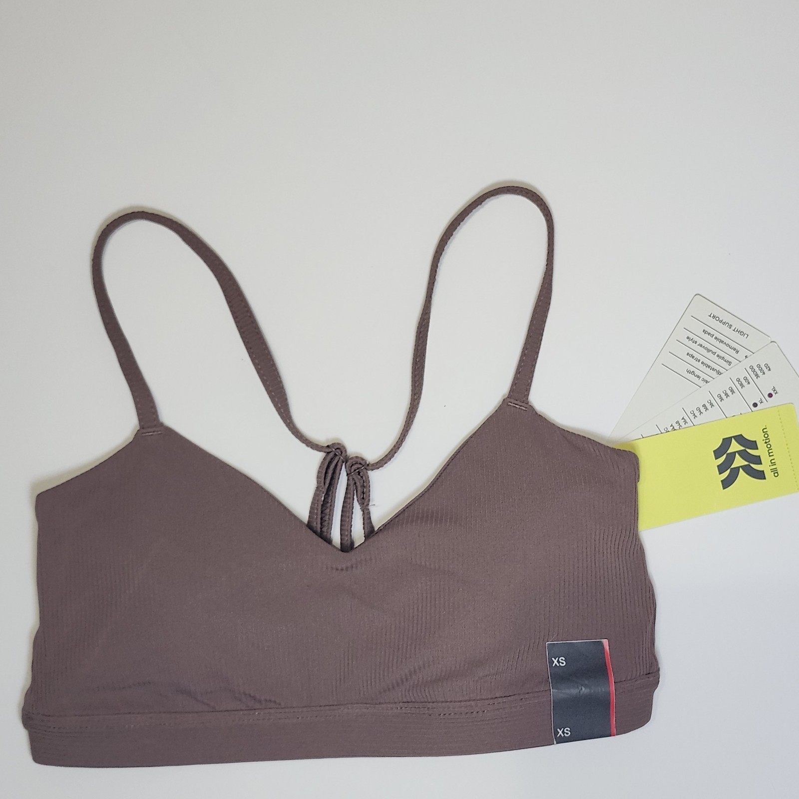 All in Motion light Support Bra Brown Girls Size XS