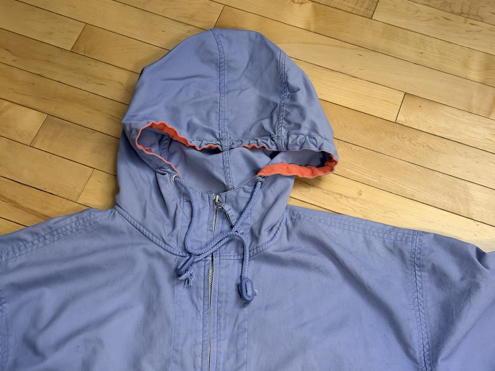 GAP Vintage ’90s Light Purple Hooded COTTON Anorak Popover Jacket Size S Pockets