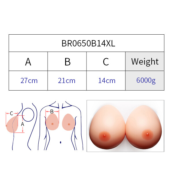 Drag Queen Teardrop KK Cup Silicone Breast Forms 14XL False Boobs Enhancers