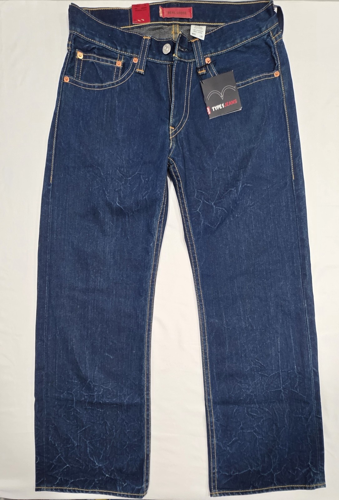 Levi’s Type 1 Jeans Real Loose 33×32 NWT Dark Wash Deadstock Y2K Vintage