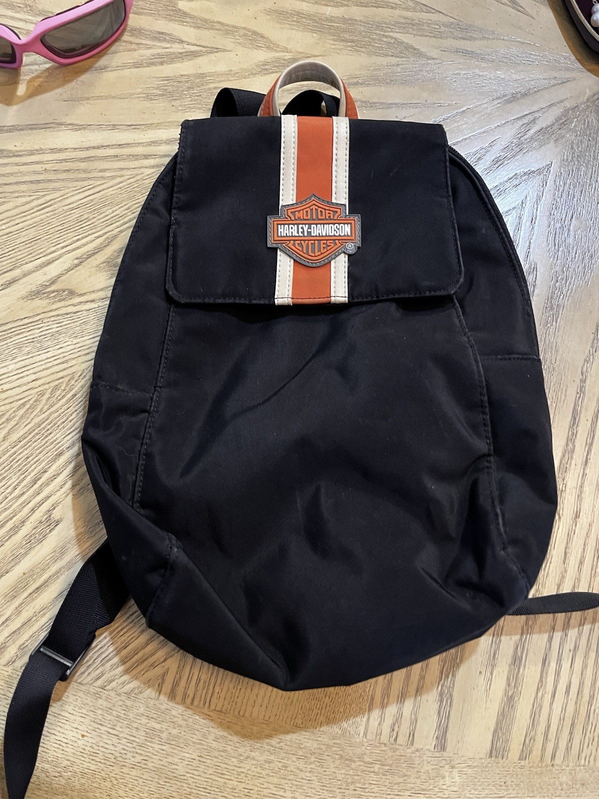 Harley-Davidson Black Backpack Zip Closure Adjustable Straps Pockets Biker