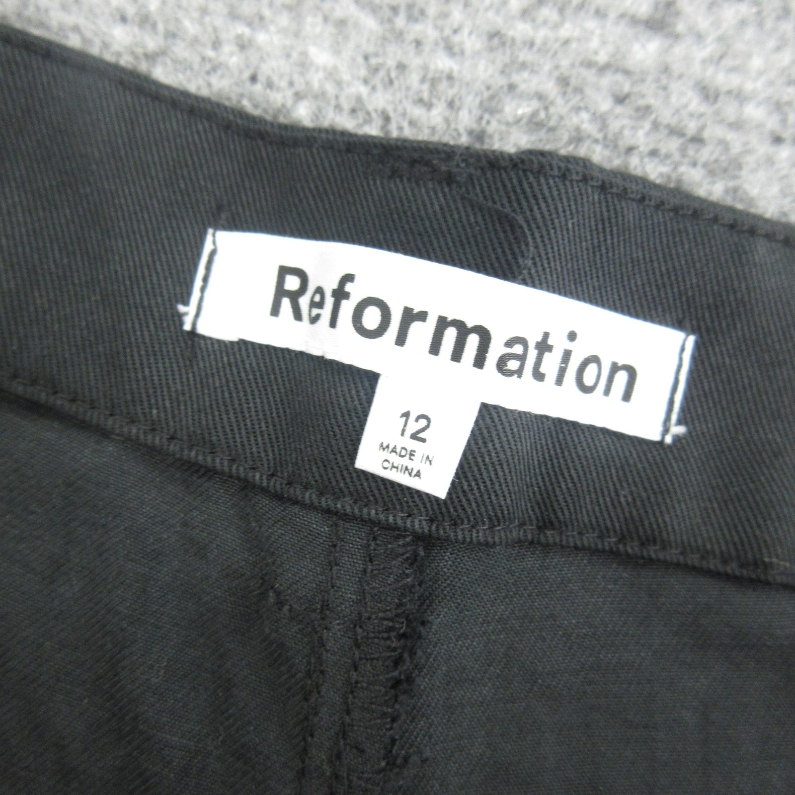Reformation Dress Pants Womens 12 Black Lyocell Wide Leg Pleated Career Trousers