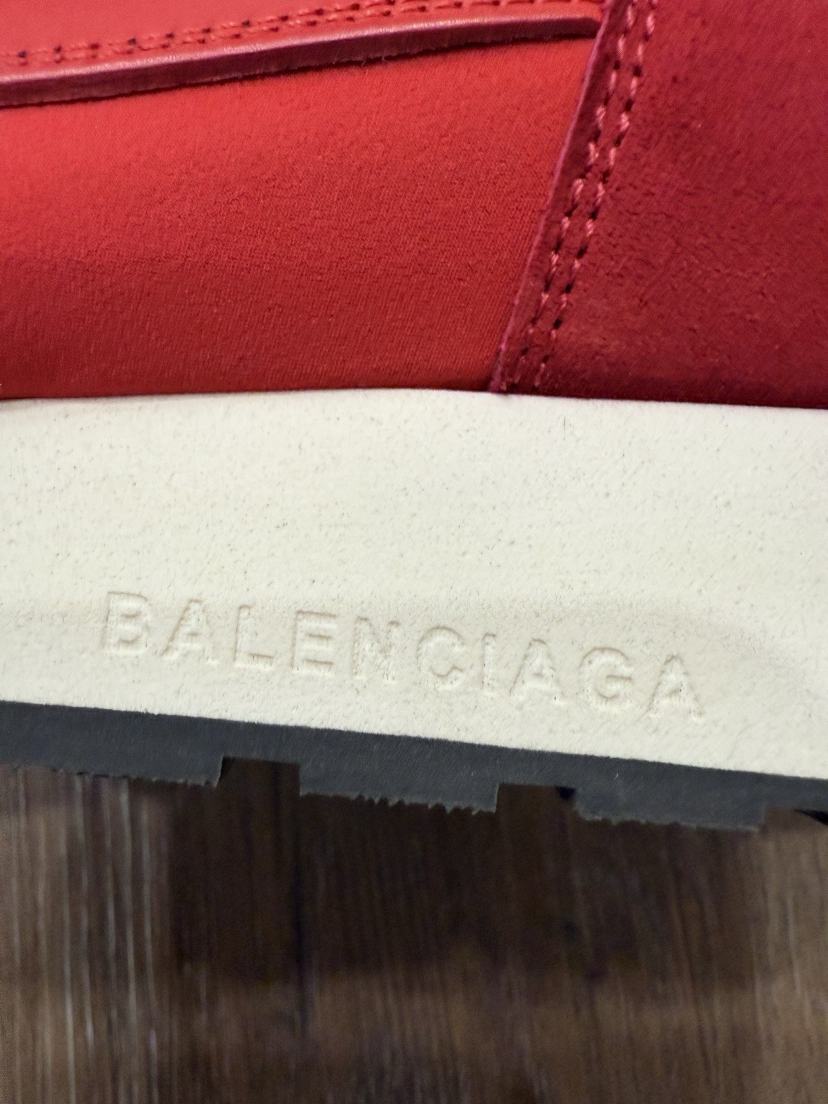 Balenciaga Red Mesh And Leather Race Runner Low Top Sneakers Size 39