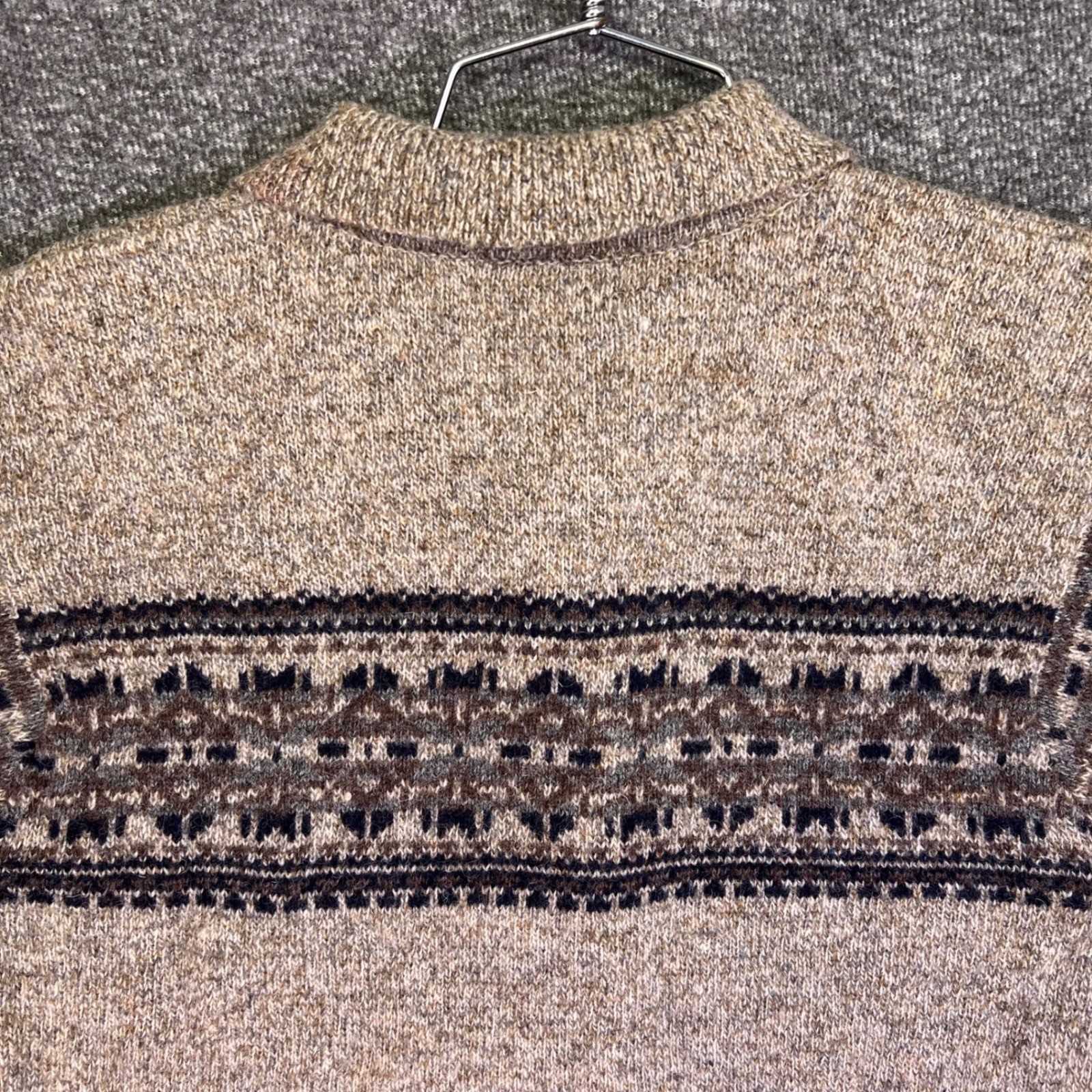 Croft & Barrow Wool Cardigan Womens Small Tan Fair Isle Button Casual Collared