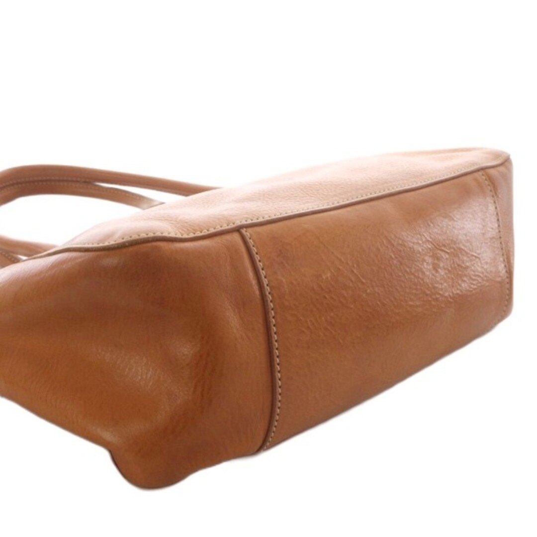 Genten Leather One Shoulder Bag Handbag Brown SR Used e75c7d7a14dfb94d57ee387748