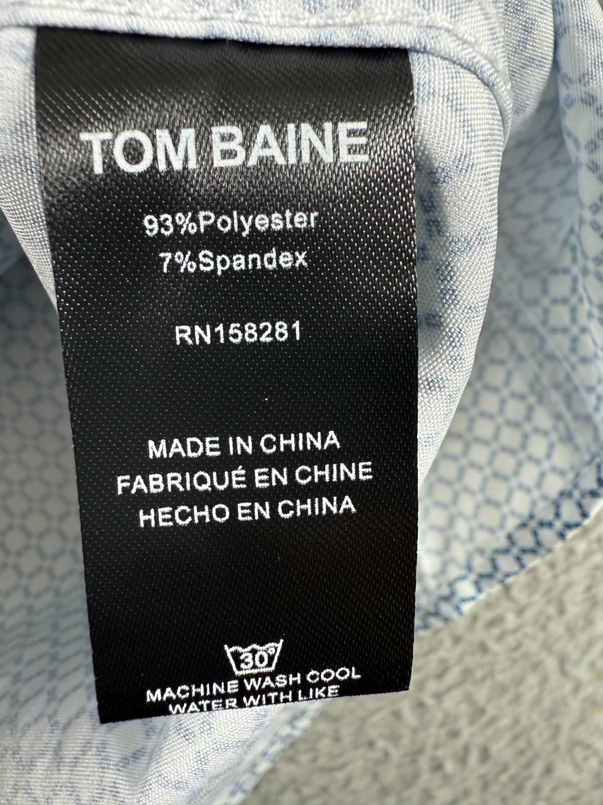 NEW Tom Baine slim fit Performance Collection 4-way stretch button shirt Mens M