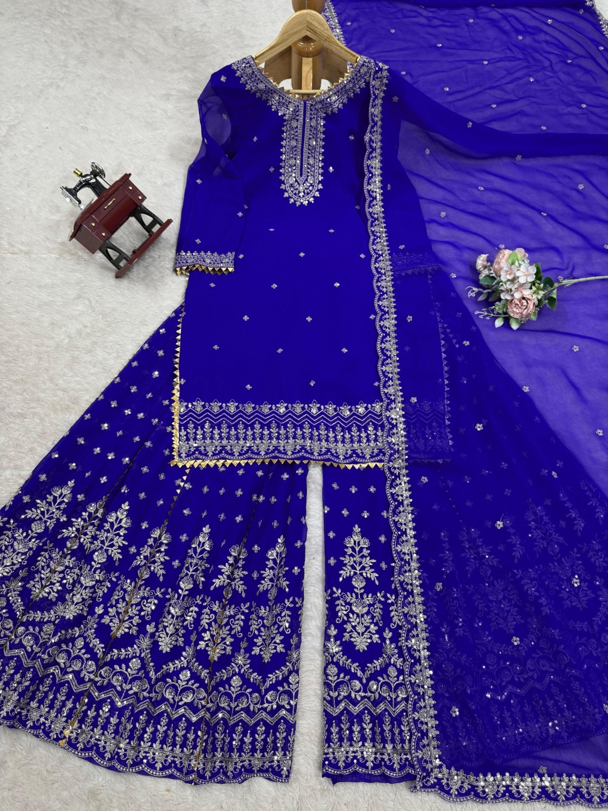INDIAN SALWAR KAMEEZ PAKISTANI WEDDING PARTY DRESS WEAR BOLLYWOOD SUIT SHARARA