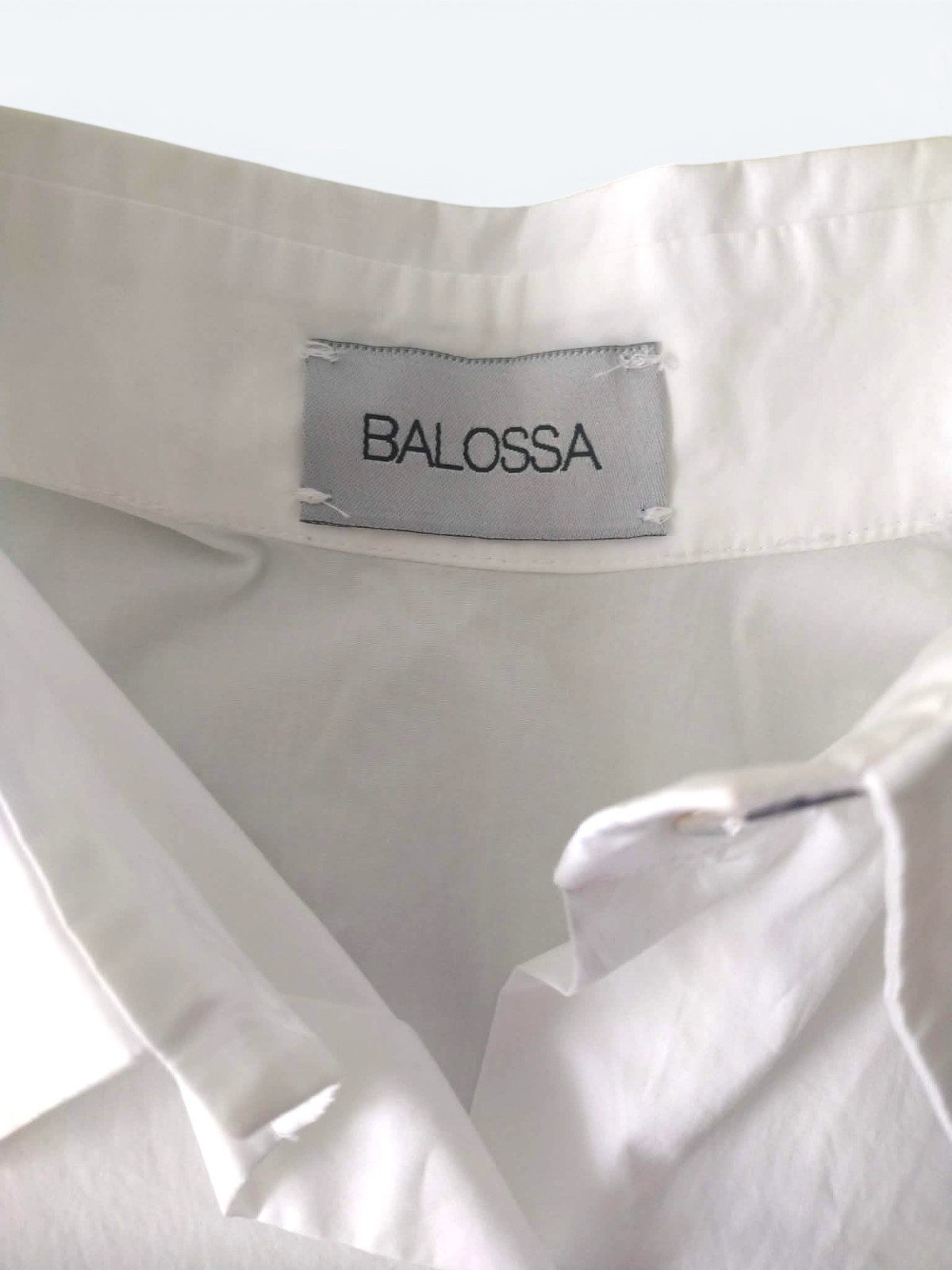 BALOSSA White Cotton Avant-Garde Shirt IT 42 EU 38 Extreme Asymmetric Tail Top