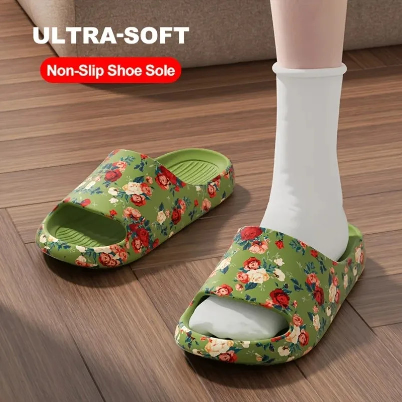 Cloud Slippers Floral Slide Sandals EVA Soft Indoor Outdoor Unisex Shoes