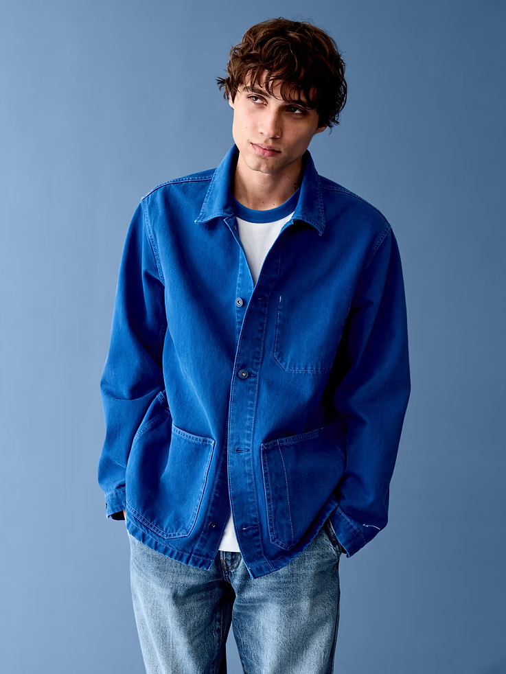 NEW – GAP – Get Blue Relaxed Chore Jacket(Color:Medium Wash) – Sale