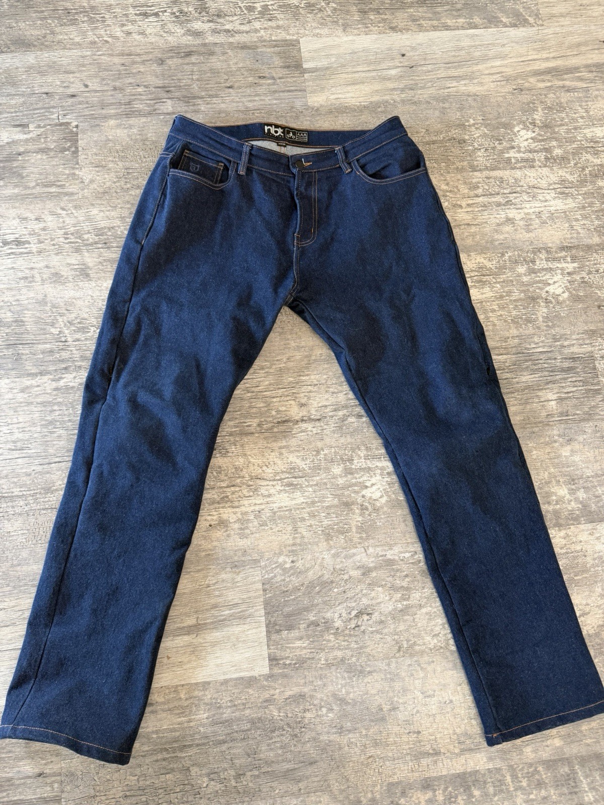 Men’s NBT Denim AAA Motorcycle pants with pads inserted . Made with Kevlar.