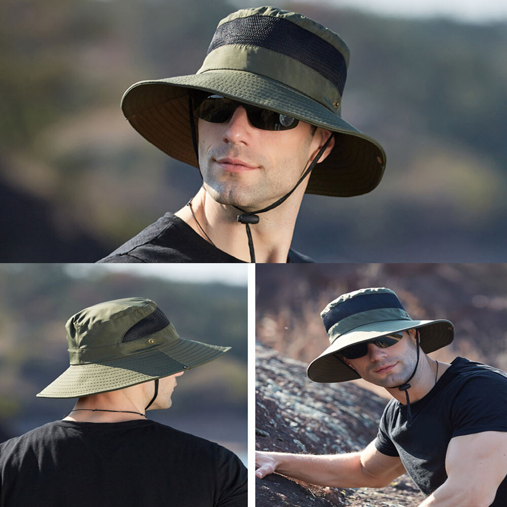 Wide Brim Bucket Hat Waterproof UPF50+ UV Sun Protection Cap for Fishing Hiking
