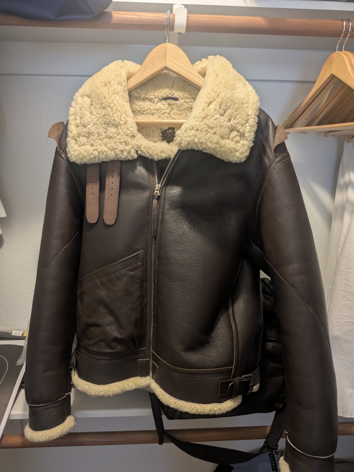 AVI Leather b3 Genuine B3 Bomber Jacket Size 46