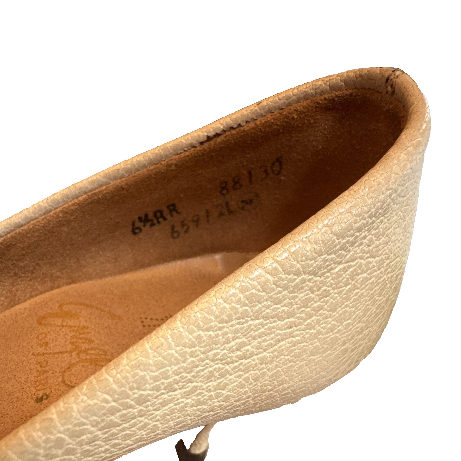Enzel Womens Pumps Heels 6.5 N Beige Textured Pointed Toe Stiletto Slip On