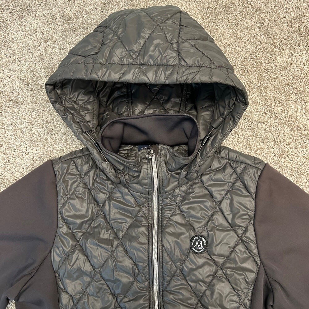 Mountain Horse Cristal Hybrid Jacket Women Size Medium Gray Hooded Full Zip