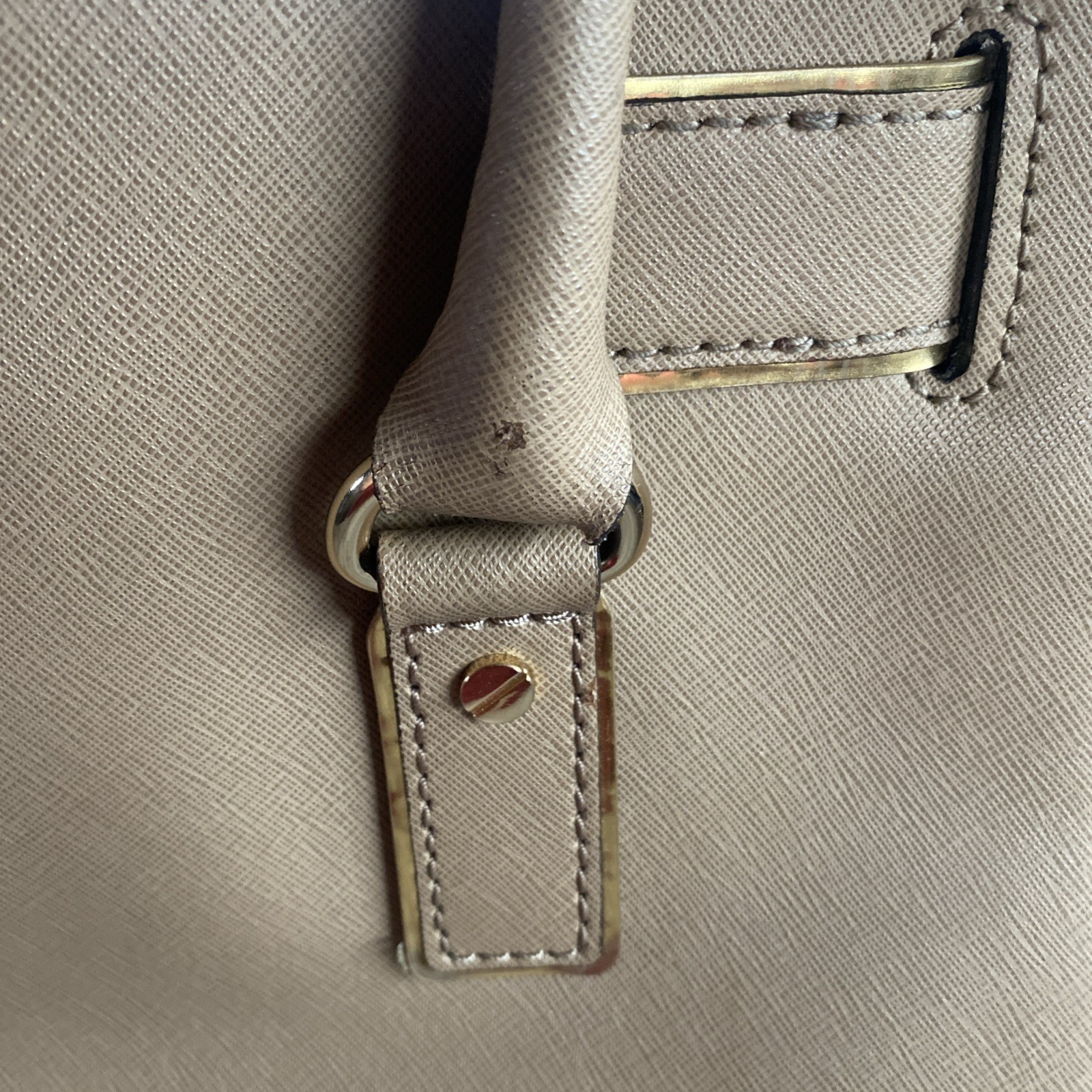 MICHAEL KORS Hamilton Medium Lock and Key Leather Bag Satchel/Shoulder Bag Brown