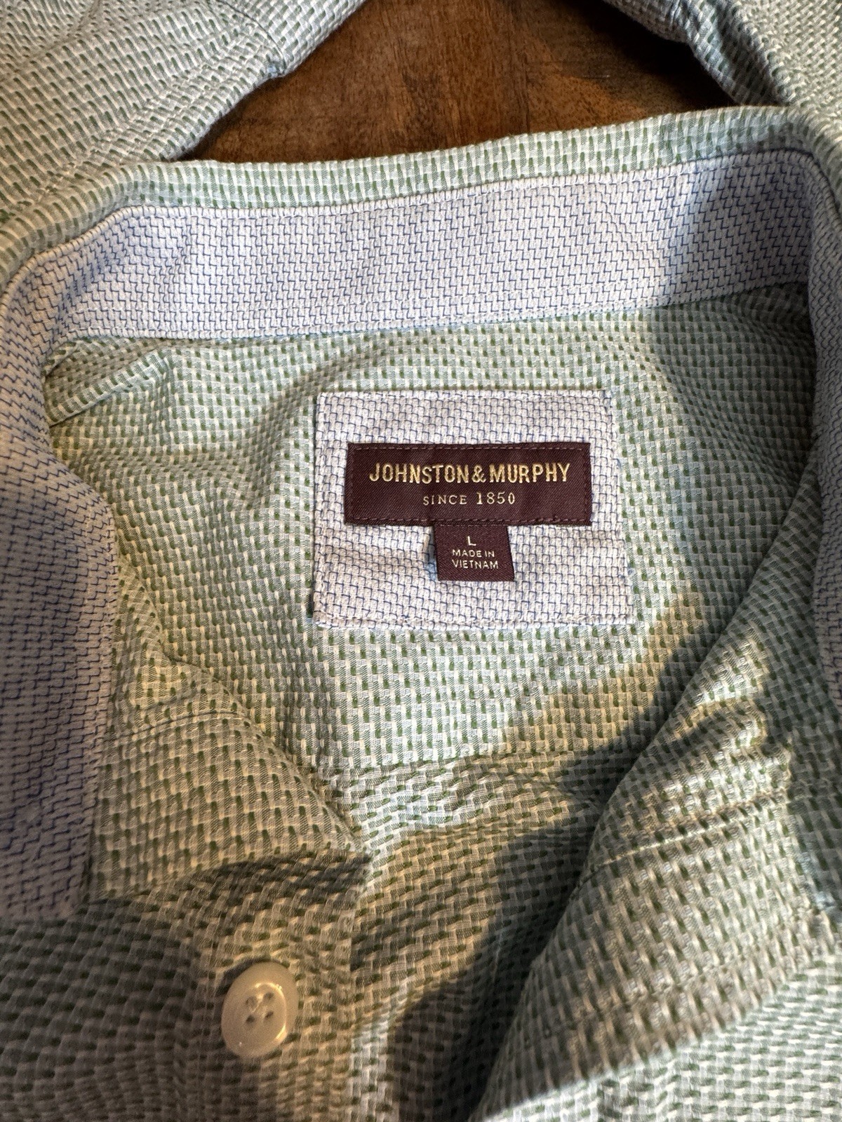 (L) JOHNSTON & MURPHY Beautifully Made Tightly Woven Long Sleeve Button Down