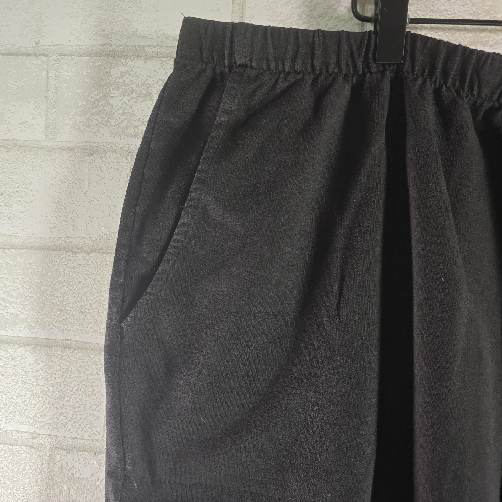 D&CO Women’s 3X Pants Solid Black Cotton Casual Elastic Waist Pull on Comfort