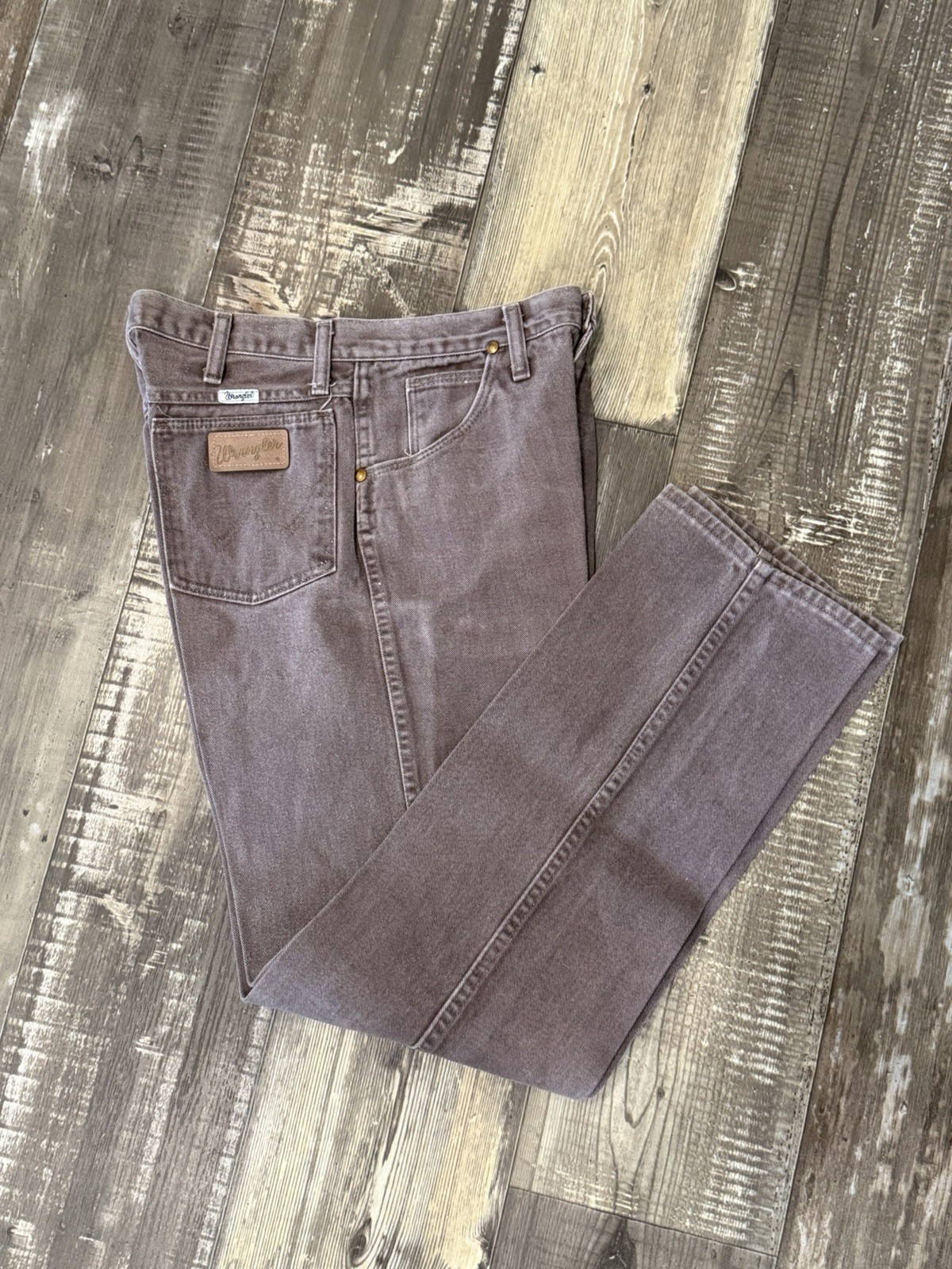 Vintage Wrangler Cowboy Cut 22MWZJV Brown Jeans 32×32 Made In USA 100% Cotton