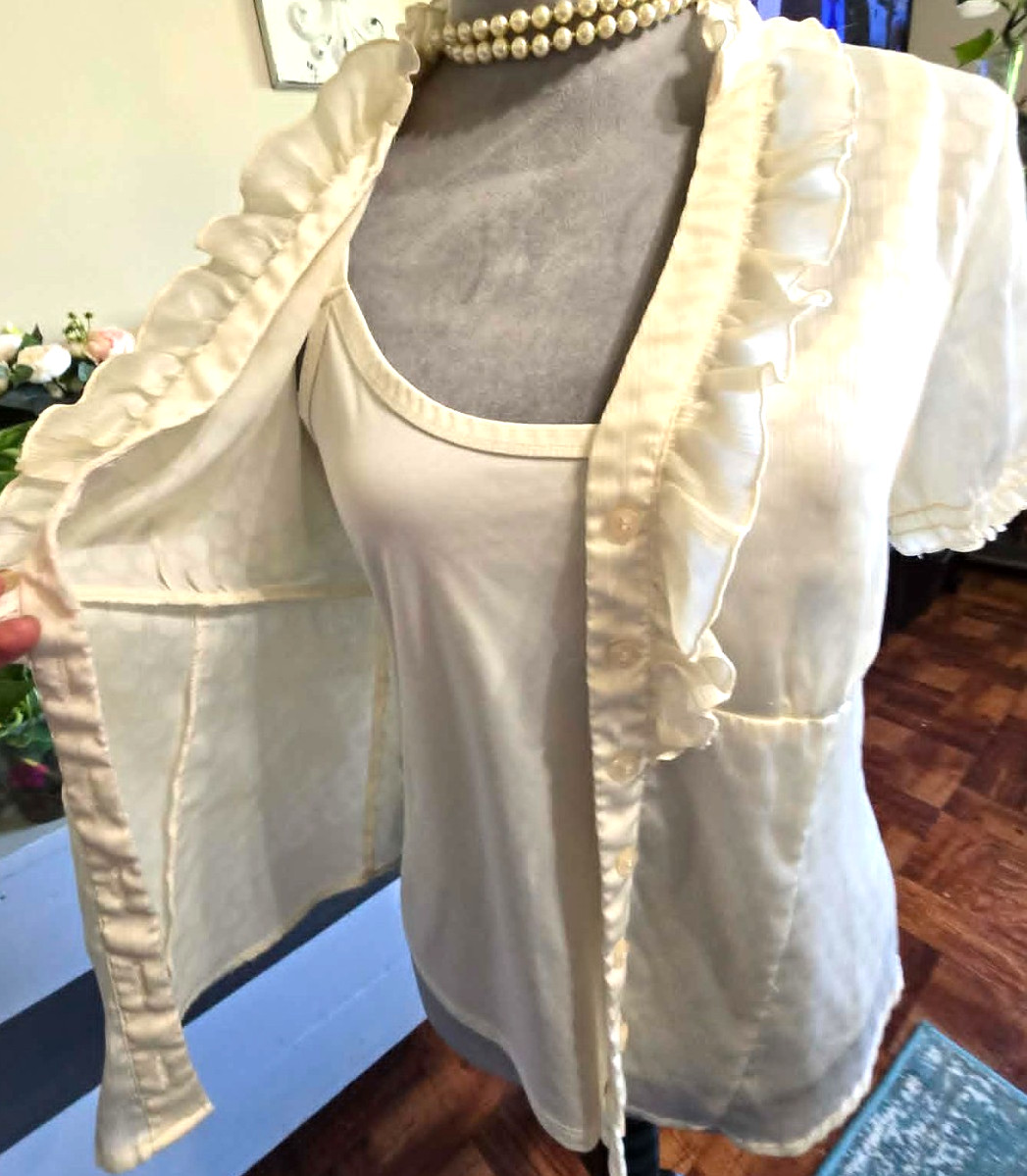 AGB Modern Romance SZ PM Womens Semi Sheer Tank & Blouse Y2K Fairycore C400