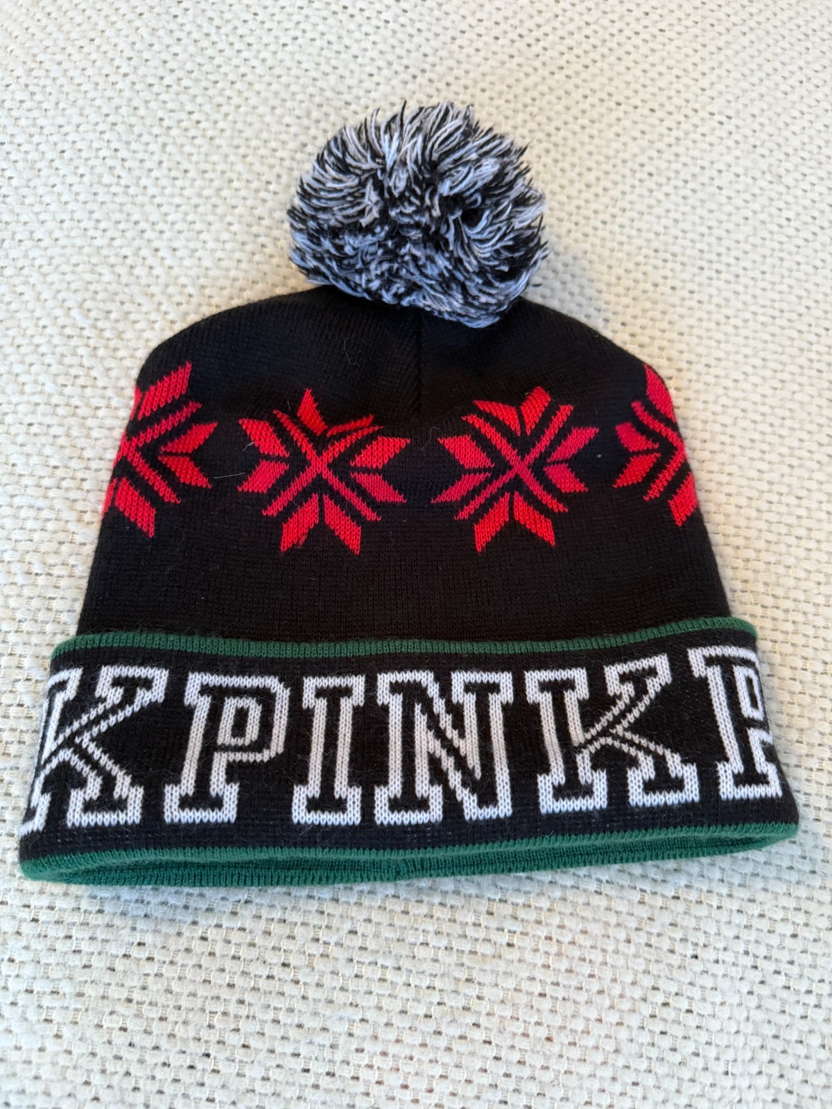 PINK Victoria’s Secret Beanie Hat Black, Green, Red, White