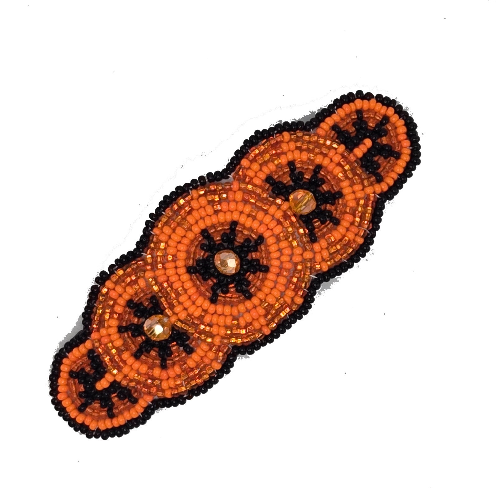 Beaded Hair Barrette Hair Clip Random Color Handmade Hair Accessory Oval Shape