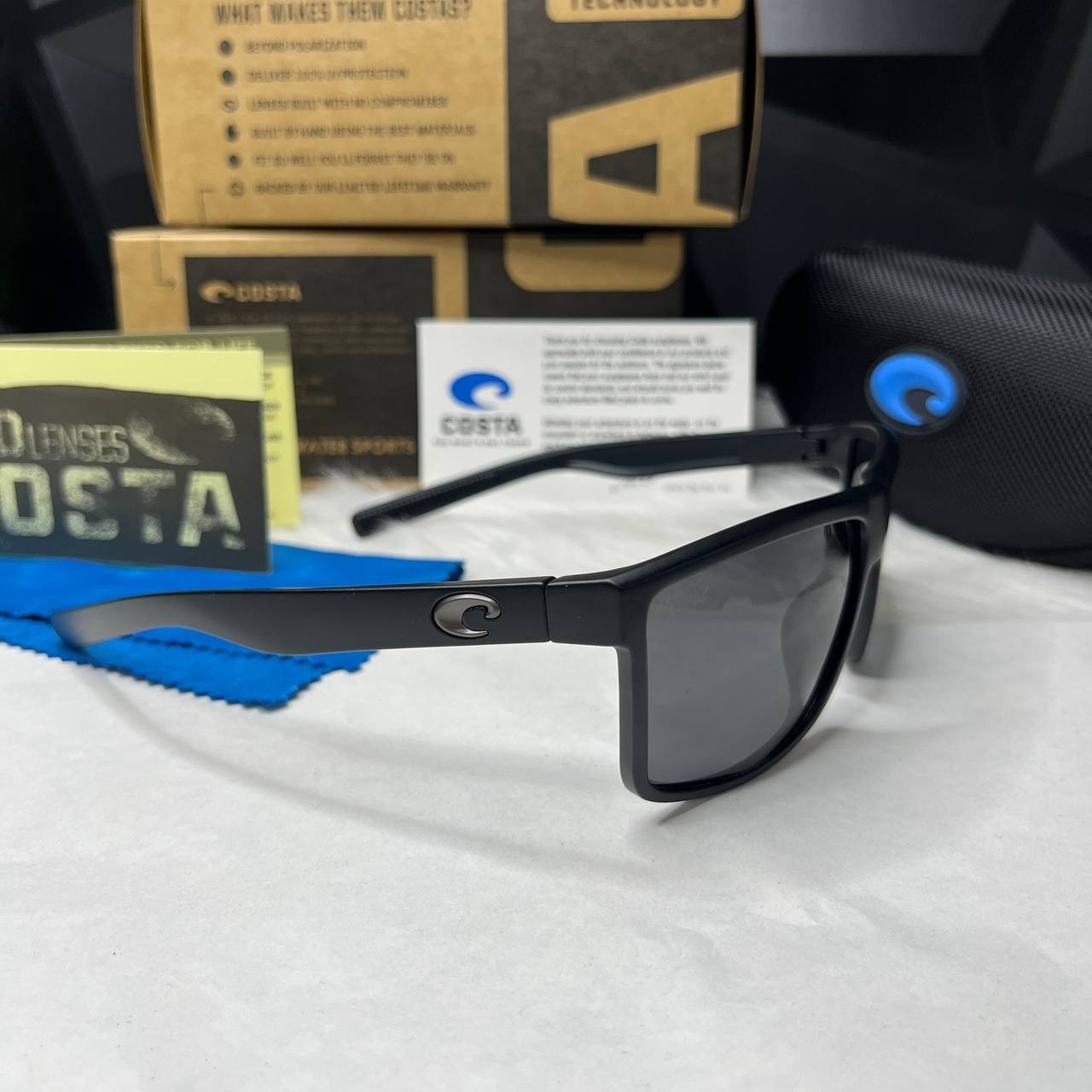 Costa Del Mar Rinconcito Black Frame Matte Black 580P Lens Polarized Sunglasses