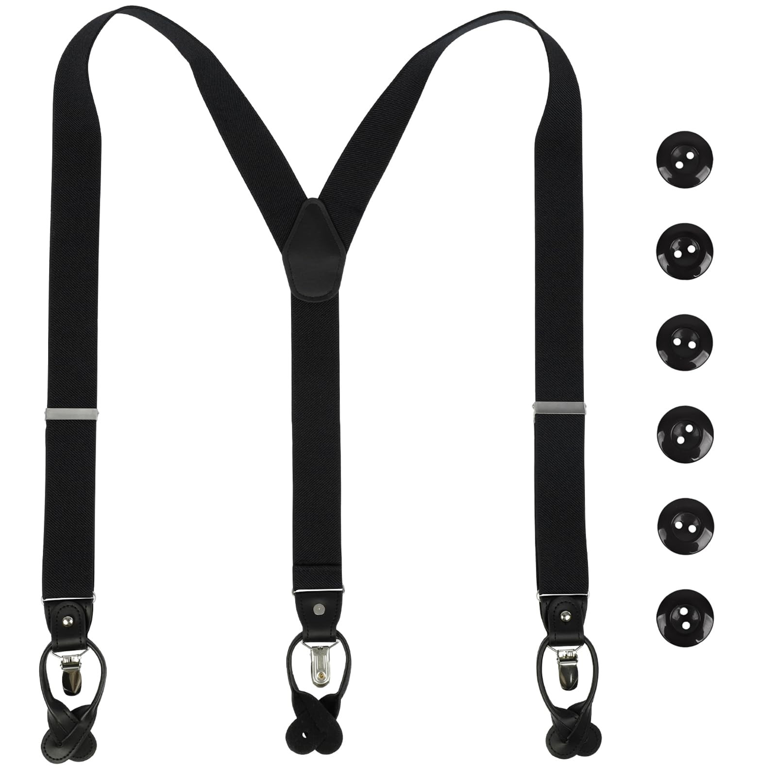 Men Suspenders Adjustable,1.4 Inch Wide Heavy Duty Y-Back Elastic Tuxedo Elas…