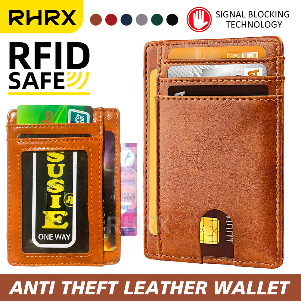 Mens RFID Block Slim Wallet Credit Card ID Holder Minimalist Front Pocket Wallet