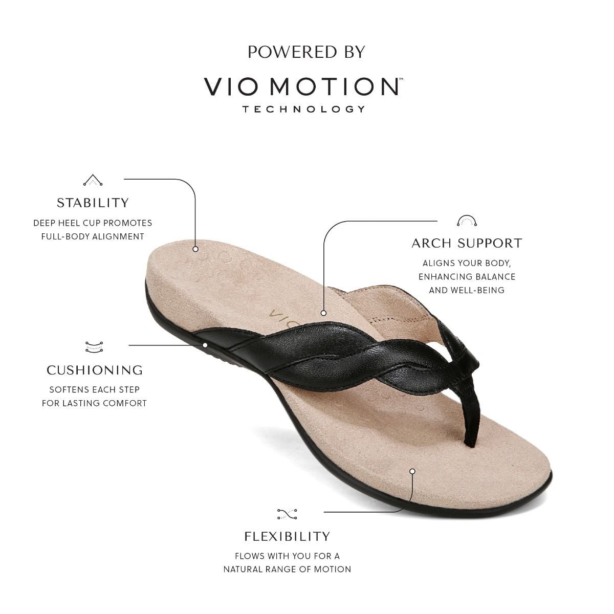 Vionic Bella Braid Toe Post Sandal, Medium Width