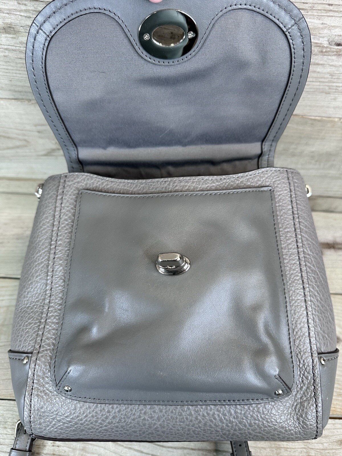 TRENDY Coach FAYE CONVERTIBLE BACKPACK 30525 Gray Leather Shoulder Bag Crossbody