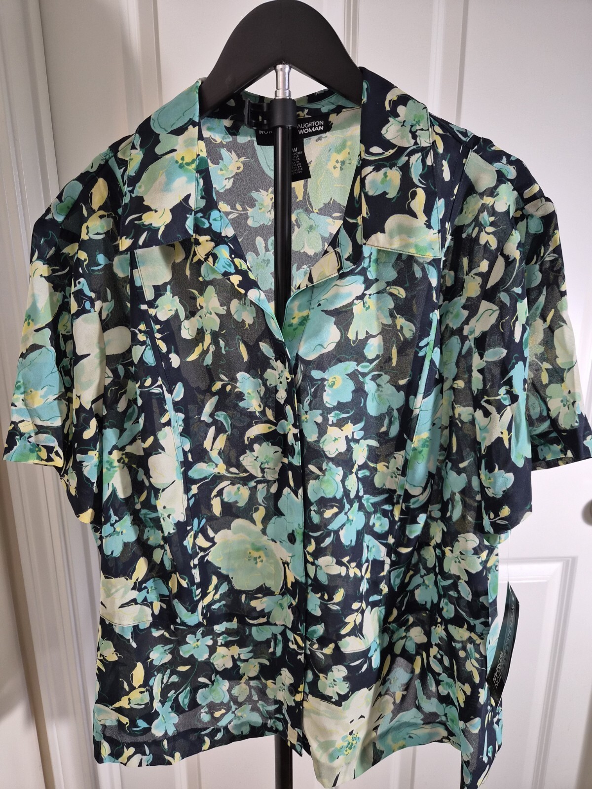 Norton Mcnaughton Woman Floral Button-front Shirt NWT