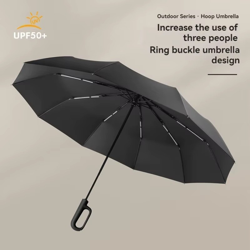 1pc 20-Rib Automatic Folding Umbrella Men Women Strong Windproof Sun Rain – NEW