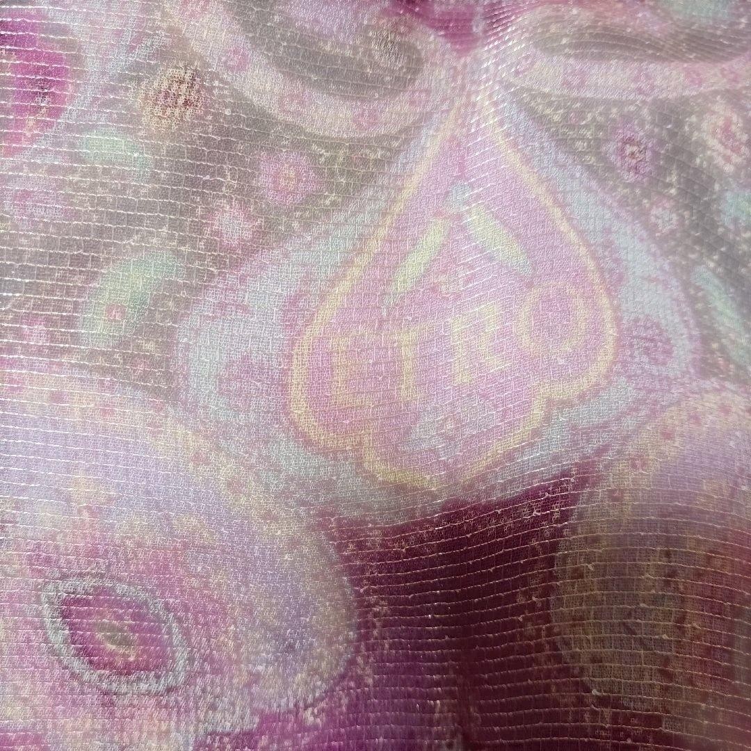 ETRO Silk Blend Scarf Peach Purple Green Gold Pink Beige Lavender Italy