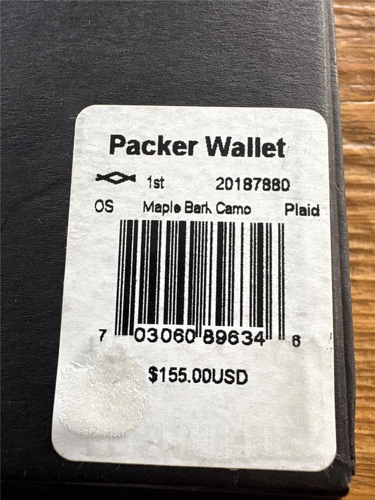 Filson Rugged Twill Packer Wallet Leather Canvas Bifold Maple Bark Camo USA Made
