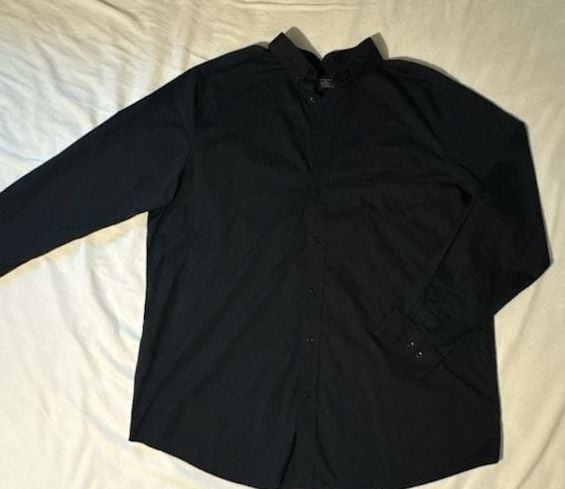 KSS Signature Men’s Black Long Sleeve Button-Up Dress Shirt 18 37/8 TALL
