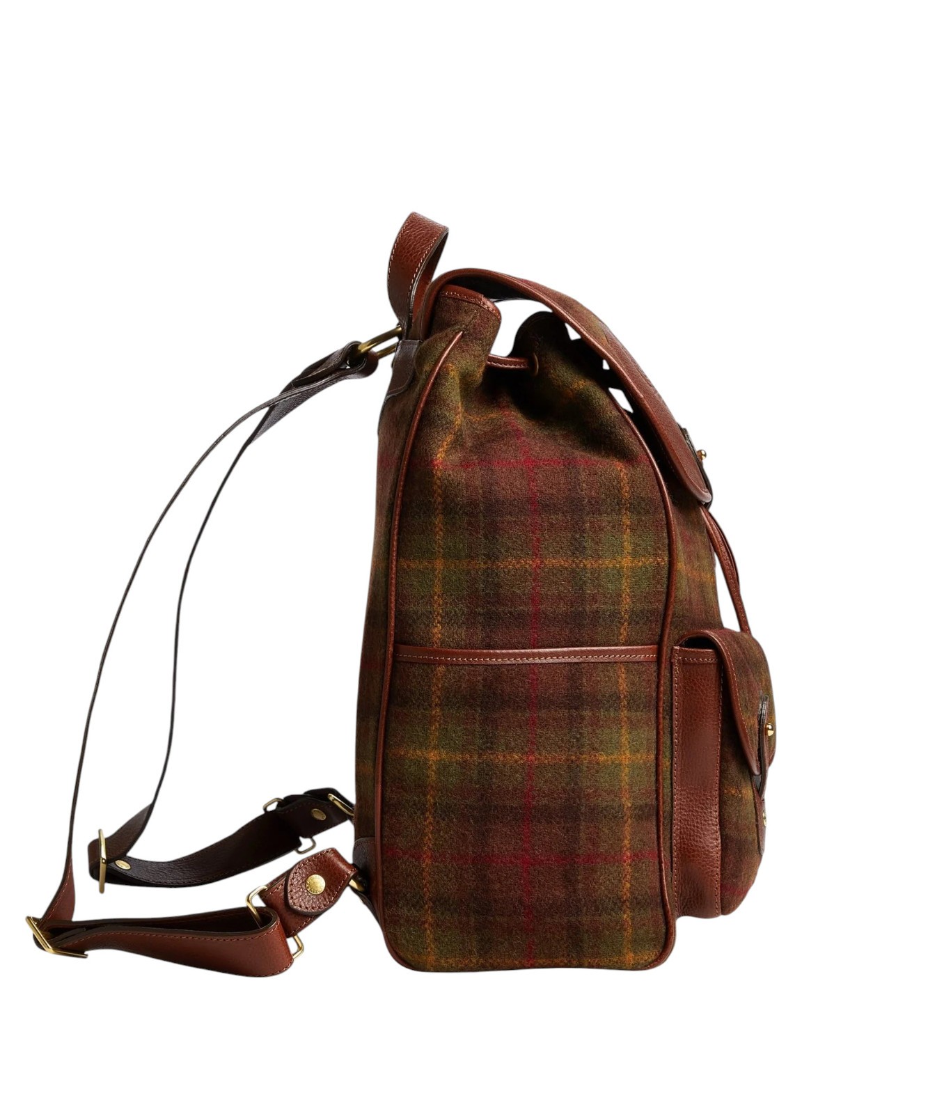 Men’s Ghurka Chestnut Plaid Wool Leather Blazer No. 278 Backpack New $1495