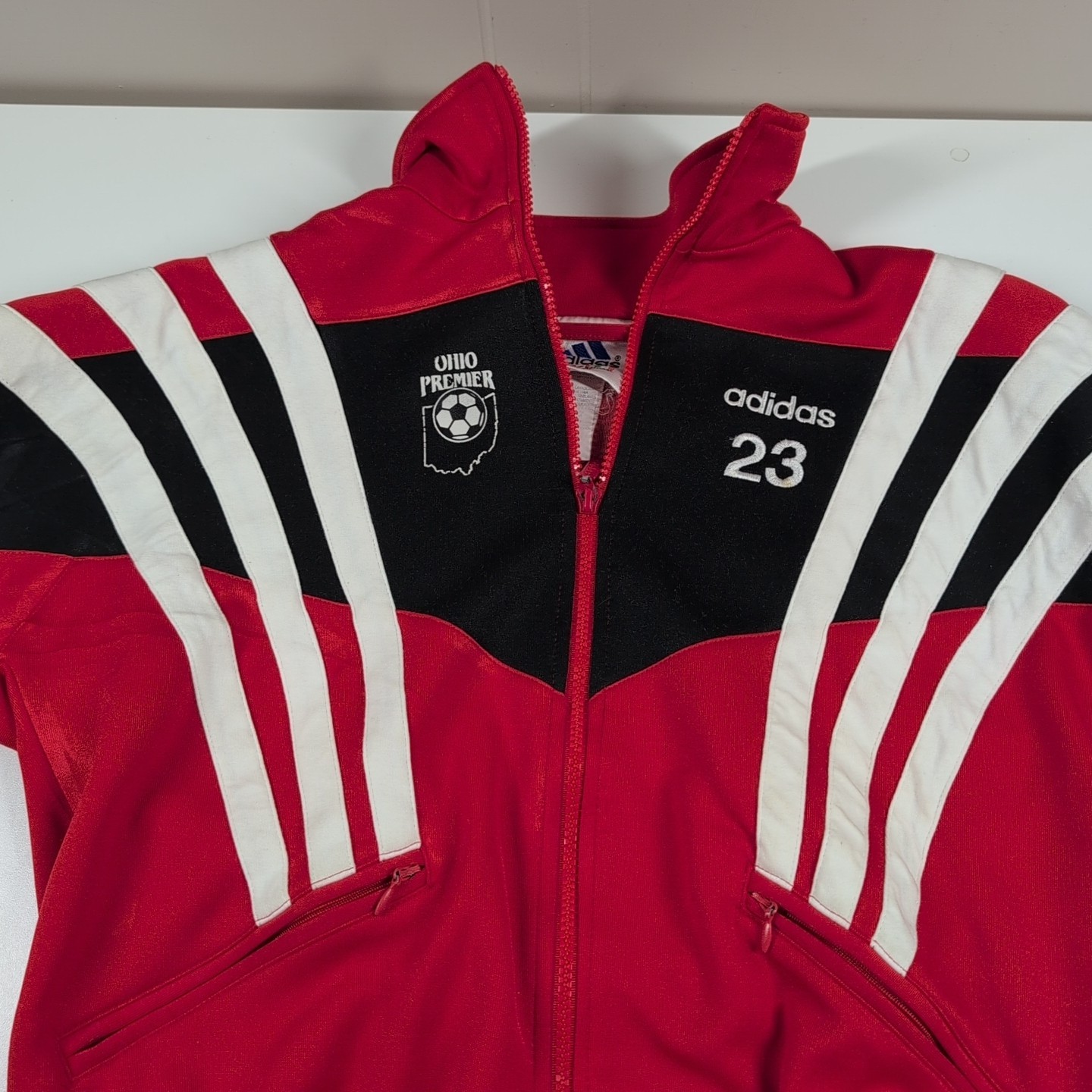 VTG 90s Adidas Full Zip Soccer Track Jacket Warm-up Top Adult Sz XS Ohio Premier