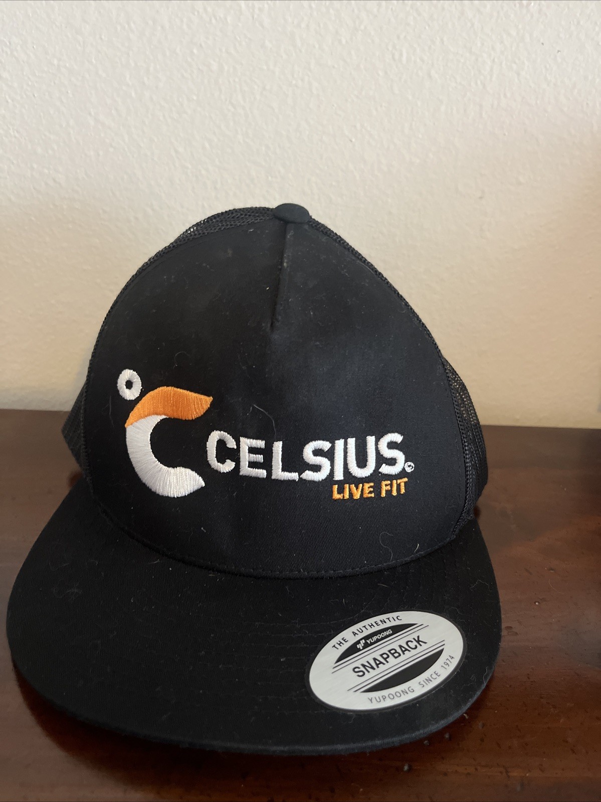 Celsius Live Fit Energy Drink Cap America Trucker Hat Black Mens OSFM Snapback
