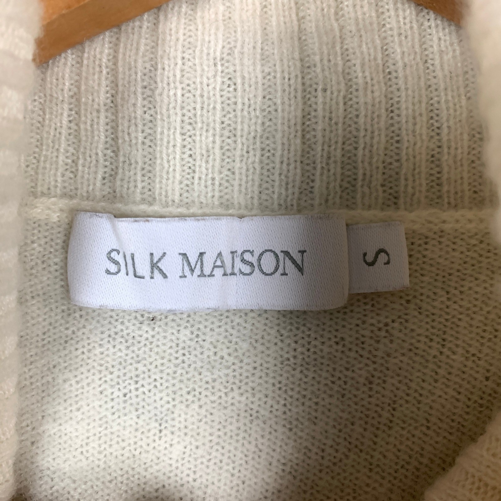 Silk Maison 100% Cashmere Turtleneck Sweater Women’s Small S Cream Knit Pullover