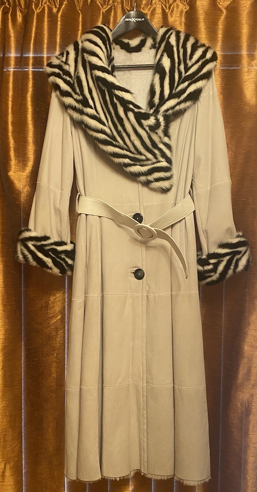 Ladies shearling Sheepskin Long Coat Shasa